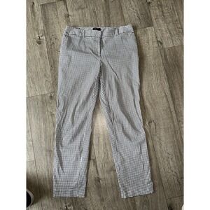 Jones New York Womens Black High Rise Flat Front Plaid Ankle Pants Size‎ 4